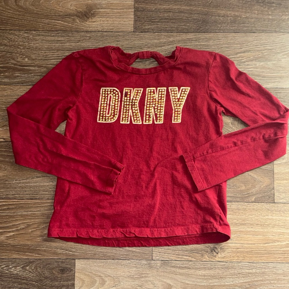 DKNY Girl's Red Long Sleeve Top Size Medium
